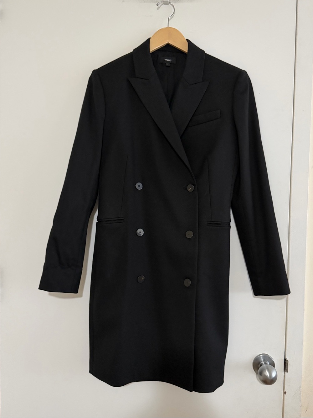 Theory black blazer dress in good wool
